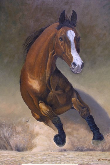 Pintura titulada "caballo.jpg" por Alirio Fonseca Alvarez, Obra de arte original, Oleo