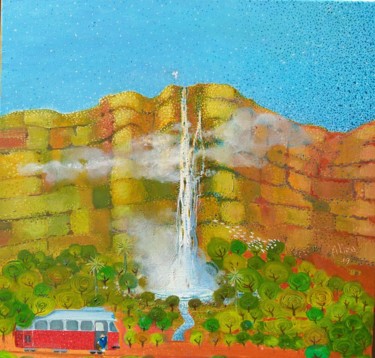 Painting titled "Salto El Ángel vers…" by Aliru, Original Artwork, Oil