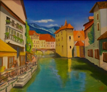 Painting titled "Summer in Annecy" by Alisa Burachuk, Original Artwork, Oil