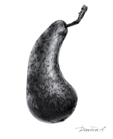 Drawing “Pear” (2020) Desenho intitulada "Drawing “Pear” (202…" por Alisa Diakova, Obras de arte originais, Grafite