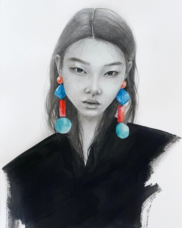 图画 标题为““Bright accessory”” 由Alisa Diakova, 原创艺术品, 铅笔