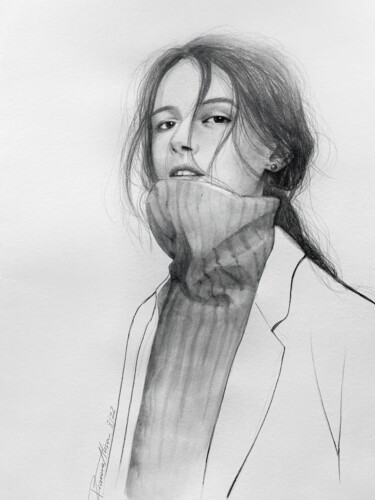 Dessin intitulée "“My autumn” origina…" par Alisa Diakova, Œuvre d'art originale, Graphite