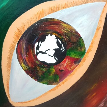 Картина под названием "Пожар" - Алиса Гайс, Подлинное произведение искусства, Масло Установлен на картон
