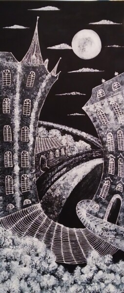 "Mysterious street" başlıklı Tablo Alisa Lisichkina tarafından, Orijinal sanat, Akrilik Ahşap Sedye çerçevesi üzerine monte…