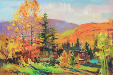 Malerei mit dem Titel ""Autumn sun"" von Alisa Onipchenko-Cherniakovska, Original-Kunstwerk, Öl