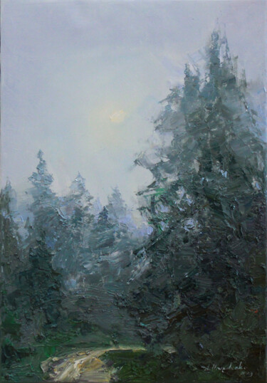 Pittura intitolato "The road in silence" da Alisa Onipchenko-Cherniakovska, Opera d'arte originale, Olio Montato su Telaio p…