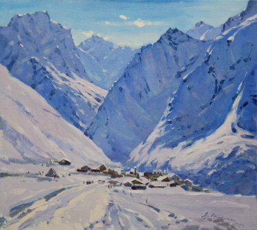 Peinture intitulée "In the snow" par Alisa Onipchenko-Cherniakovska, Œuvre d'art originale, Huile Monté sur Châssis en bois
