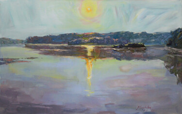 Painting titled "Morning sun" by Alisa Onipchenko-Cherniakovska, Original Artwork, Oil Mounted on Wood Stretcher frame