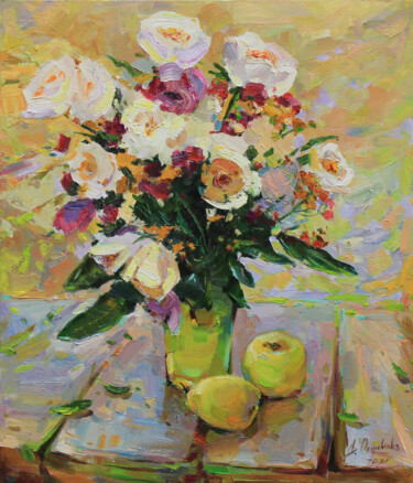 Pintura intitulada "Summer flowers" por Alisa Onipchenko-Cherniakovska, Obras de arte originais, Óleo Montado em Armação em…