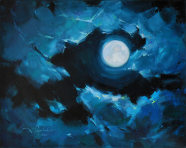 Malerei mit dem Titel "Look of the night" von Alisa Onipchenko-Cherniakovska, Original-Kunstwerk, Öl Auf Keilrahmen aus Holz…