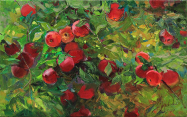 Painting titled "Carpathian apples" by Alisa Onipchenko-Cherniakovska, Original Artwork, Oil