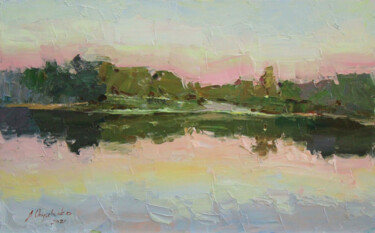 Painting titled "Evening  colors" by Alisa Onipchenko-Cherniakovska, Original Artwork, Oil Mounted on Other rigid panel