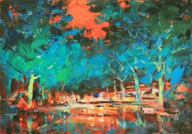 Malarstwo zatytułowany „Light of the sunset” autorstwa Alisa Onipchenko-Cherniakovska, Oryginalna praca, Olej Zamontowany na…