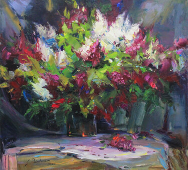 Malerei mit dem Titel "Lilac" von Alisa Onipchenko-Cherniakovska, Original-Kunstwerk, Öl