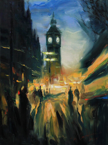 Pintura intitulada "Evening time" por Alisa Onipchenko-Cherniakovska, Obras de arte originais, Óleo Montado em Armação em ma…