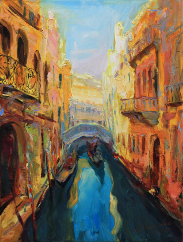 Pintura intitulada "In Venice" por Alisa Onipchenko-Cherniakovska, Obras de arte originais, Óleo Montado em Armação em madei…