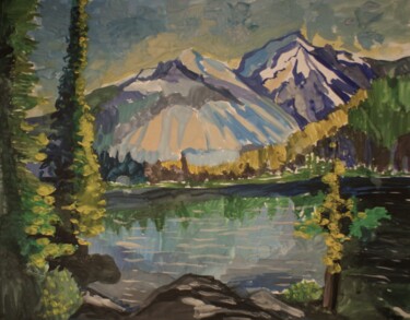 Painting titled "the Rockies" by Alisa Vorobyeva, Original Artwork, Acrylic