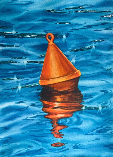 Картина под названием "Harbor Hope" - Alisa Vovk, Подлинное произведение искусства, Акварель