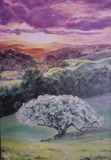 Peinture intitulée "райская яблоня" par Natali Didukh, Œuvre d'art originale, Huile