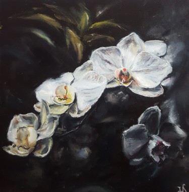 Peinture intitulée "Мои  орхидеи" par Natali Didukh, Œuvre d'art originale, Huile Monté sur Châssis en bois