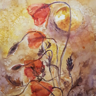 Painting titled "Мои акварели" by Natali Didukh, Original Artwork, Watercolor Mounted on Cardboard