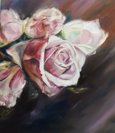 Картина под названием "Розы" - Натали  Дидух, Подлинное произведение искусства, Масло