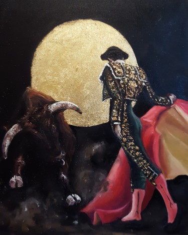 Картина под названием "Поединок" - Натали  Дидух, Подлинное произведение искусства, Масло Установлен на Деревянная рама для…
