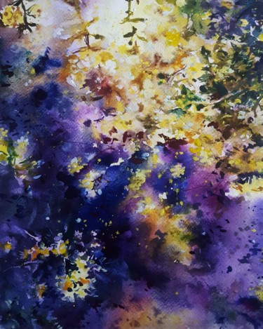 Peinture intitulée "Весенняя фантазия" par Natali Didukh, Œuvre d'art originale, Aquarelle