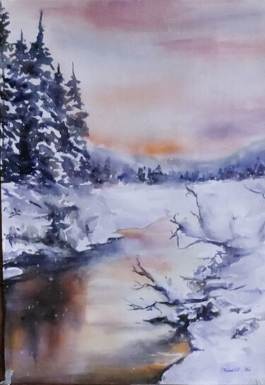 Картина под названием "Мои акварели "Зима"" - Натали  Дидух, Подлинное произведение искусства, Акварель