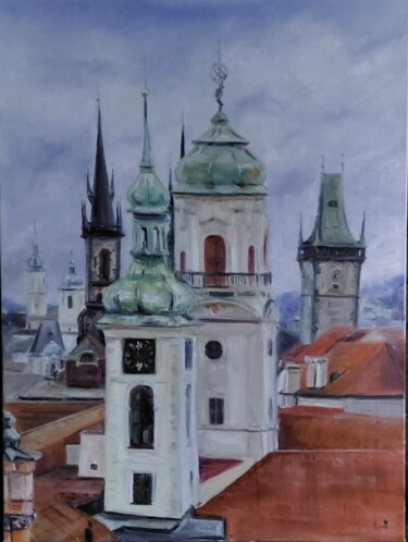 Peinture intitulée ""Злата Прага"" par Natali Didukh, Œuvre d'art originale, Huile