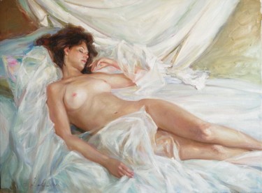Painting titled "Sleeping" by Alisa Gibet, Original Artwork, Oil