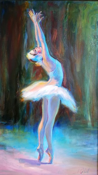 Pintura intitulada "Dance of Swan (ball…" por Alisa Gibet, Obras de arte originais, Óleo