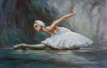 Schilderij getiteld "Odetta-Swan (prima…" door Alisa Gibet, Origineel Kunstwerk, Olie
