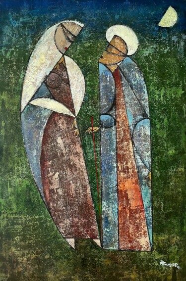 Malarstwo zatytułowany „"Oriental tale "” autorstwa Alisher, Oryginalna praca, Olej Zamontowany na Drewniana rama noszy
