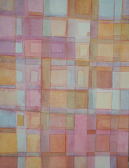 Painting titled "Delicate Squares" by Ally Melly, Original Artwork, Oil