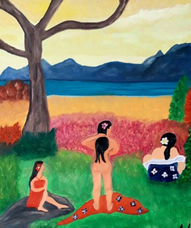 Pintura titulada "Tahitianas" por Ali Melian, Obra de arte original, Oleo