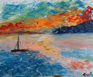 Painting titled "Landscape" by Ali Melian, Original Artwork, Oil