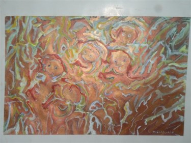 Peinture intitulée "Visages expressifs" par Tabali, Œuvre d'art originale