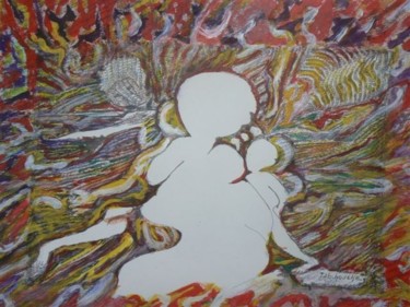 Peinture intitulée "Mère et l'enfant" par Tabali, Œuvre d'art originale