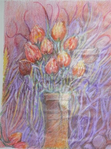 Peinture intitulée "Tulipes" par Tabali, Œuvre d'art originale