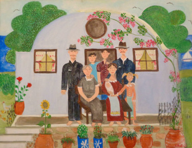 Ζωγραφική με τίτλο "''A big family''" από Alithini, Αυθεντικά έργα τέχνης, Ακρυλικό