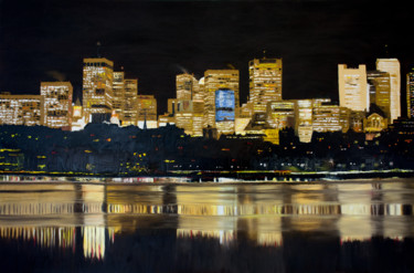 Peinture intitulée "nigth-in-boston.jpg" par Alixandre Tureta, Œuvre d'art originale, Encre