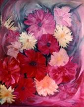 Peinture intitulée "Jeté de fleurs" par Alix.F, Œuvre d'art originale