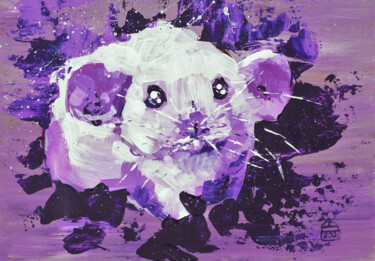 Картина под названием "White mouse | Expre…" - Aliya Bagmanova, Подлинное произведение искусства, Акрил