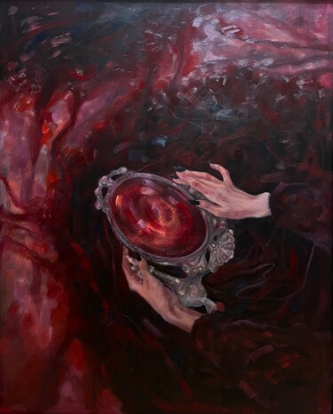 Pittura intitolato "The mirror of Lilith" da Aliya Shagieva, Opera d'arte originale, Olio Montato su Telaio per barella in l…