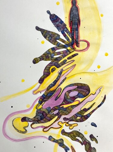 Desenho intitulada "Broken ego" por Aliya Shagieva, Obras de arte originais, Canetac de aerossol