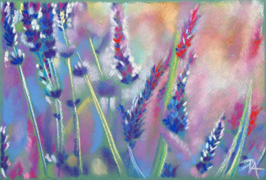 Painting titled "Lavender" by Aliz Posta, Original Artwork, Pastel