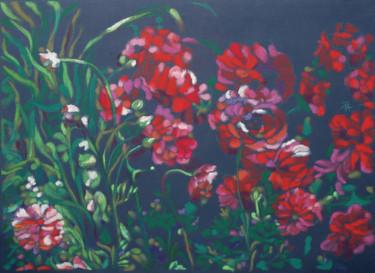 Painting titled "My flowers" by Aliz Posta, Original Artwork, Pastel