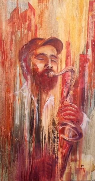 Painting titled "Jazz" by Elizabeth Rogalle, Original Artwork