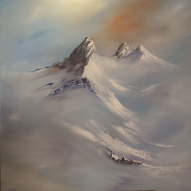 Painting titled "matin d'hiver" by Elizabeth Rogalle, Original Artwork